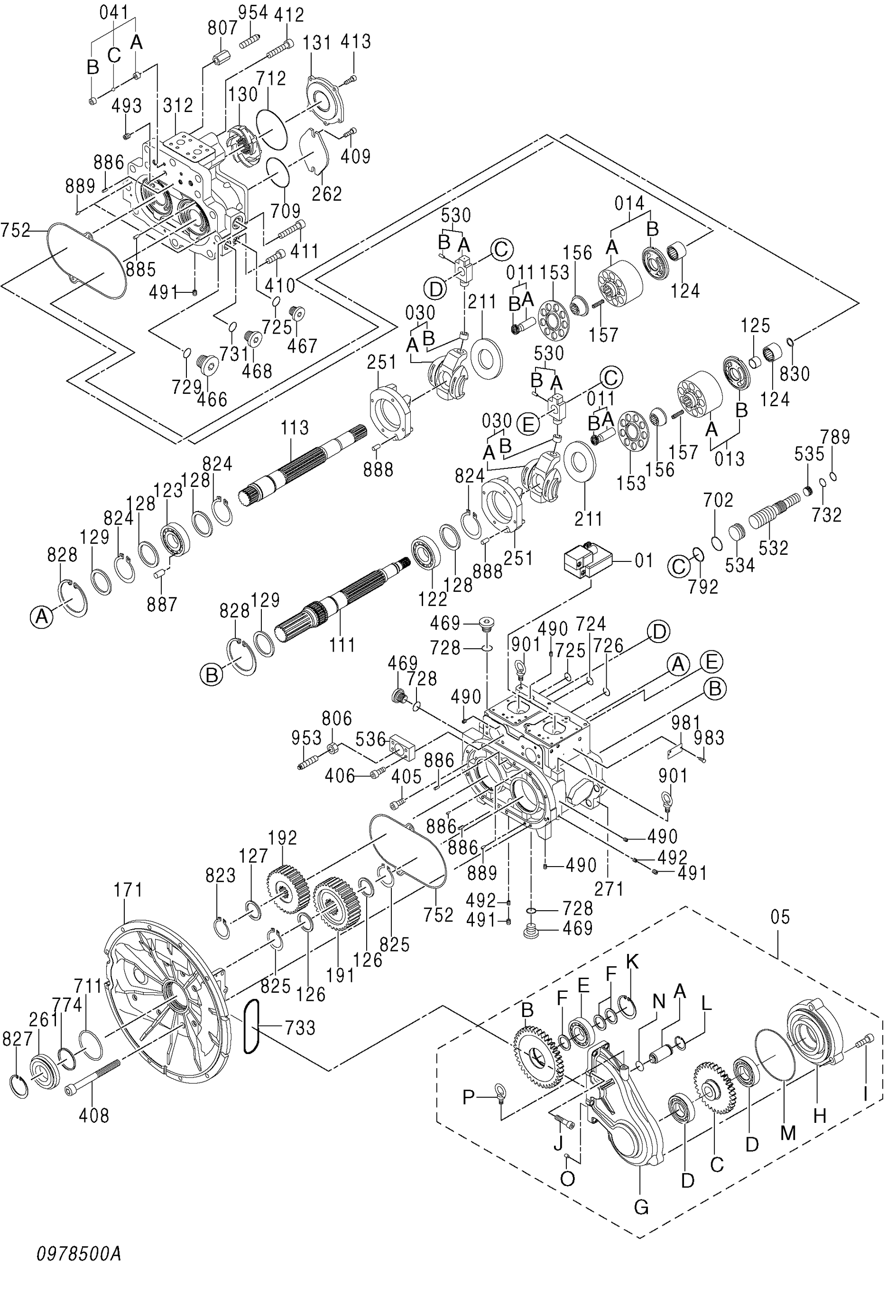 ZX500-3 液压泵 Versão ZX500-3