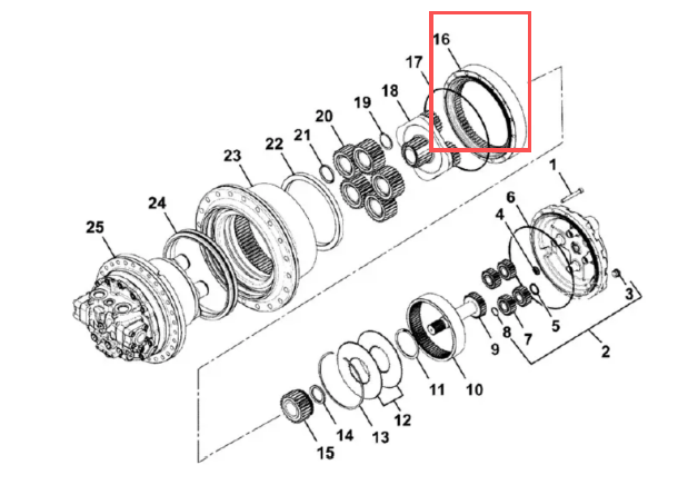 JCB220 旧款 行走二级齿圈 JCB220 旧款行走二级齿圈