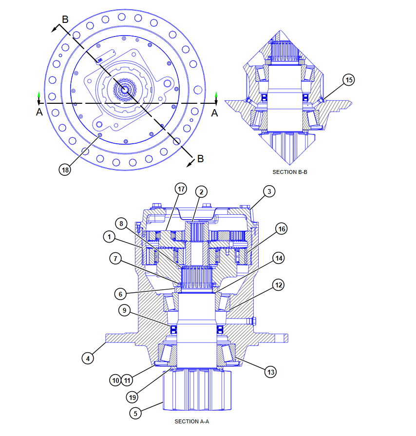 E350 SWING GEARBOX 605-5994 602-5995